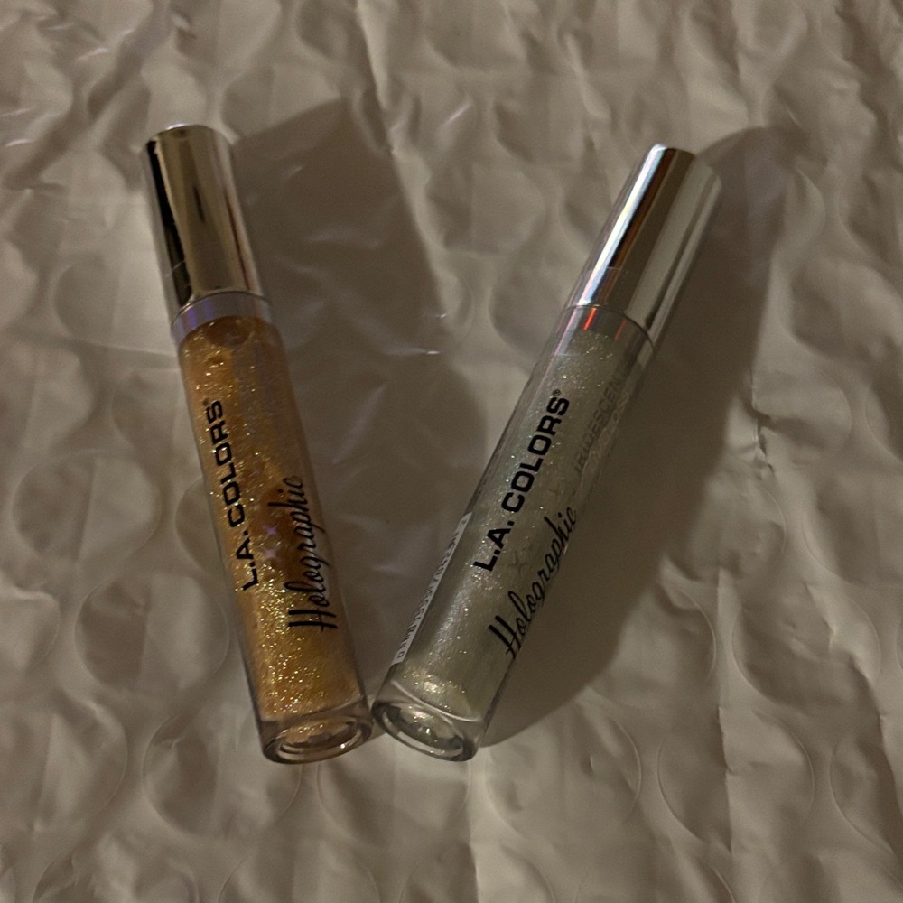 L.A. COLORS Metallic Glitter Lip Gloss Duo — Gold & Silver